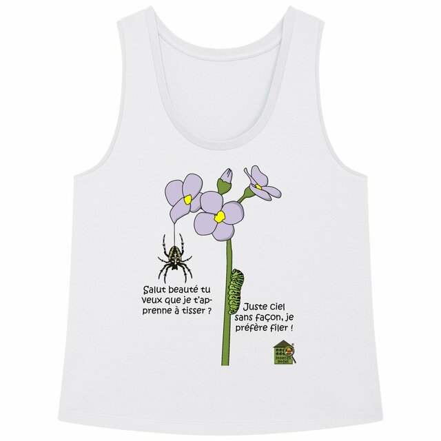 Image back Débardeur ample - femme - "Tisseuse ou fileuse ?"