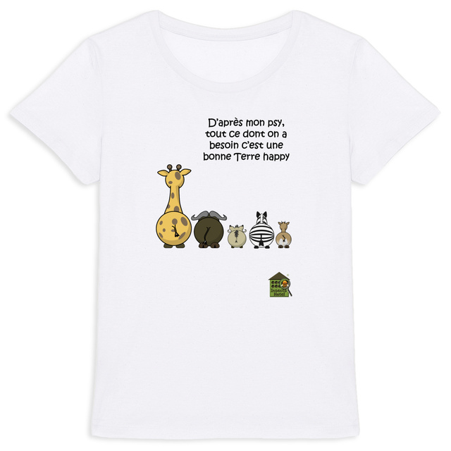 Image back T-shirt Epais - femme - "Terre happy"