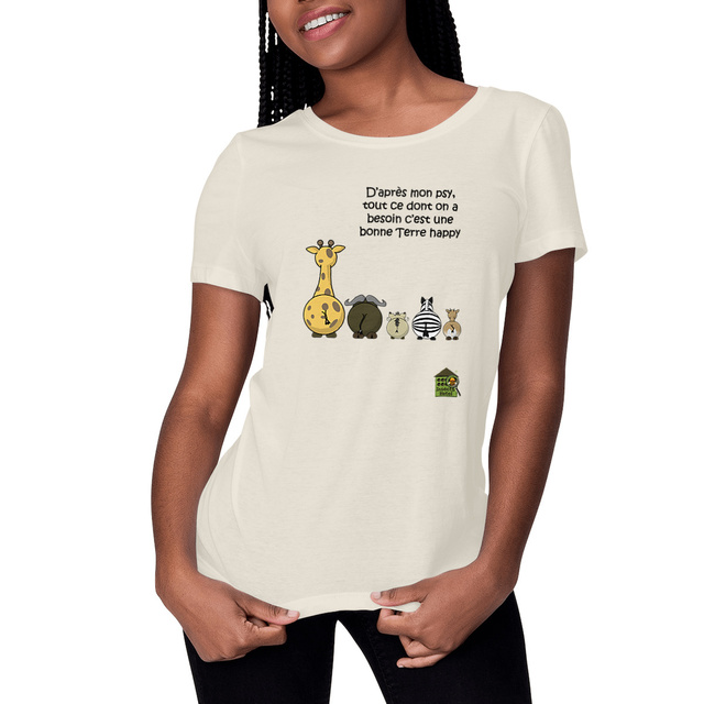 Image front T-shirt Epais - femme - "Terre happy"