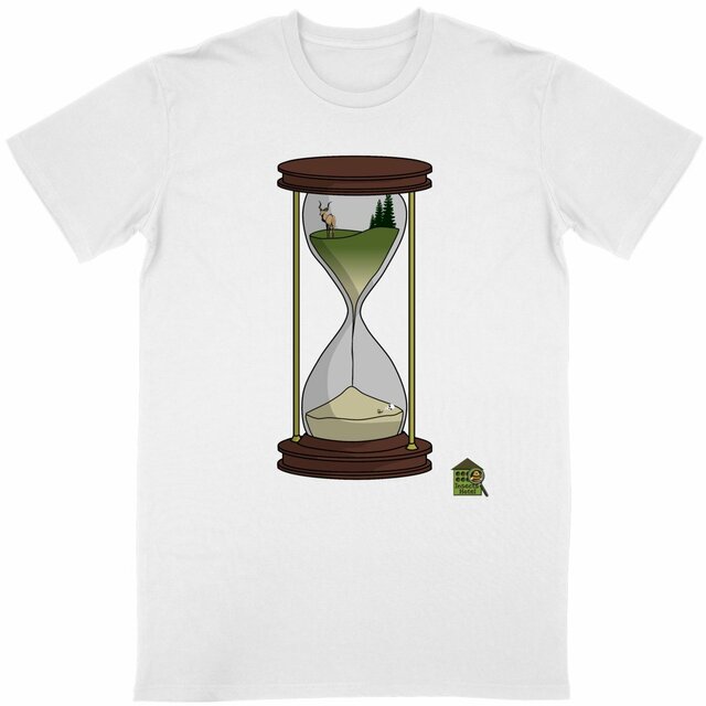 Image back T-shirt  - femme ou homme - "Sablier"