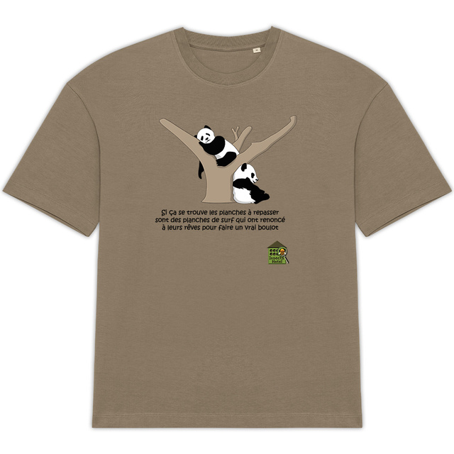 Image back T-shirt Oversized - femme ou homme - "Pandas philosophes" v1