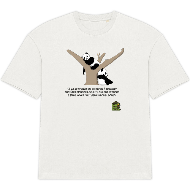Image back T-shirt Oversized - femme ou homme - "Pandas philosophes"