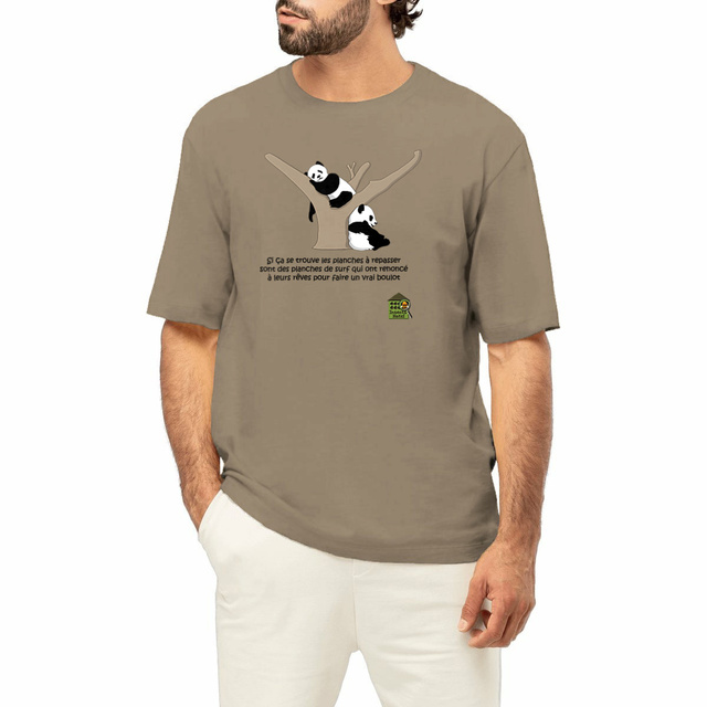 Image front T-shirt Oversized - femme ou homme - "Pandas philosophes" v1