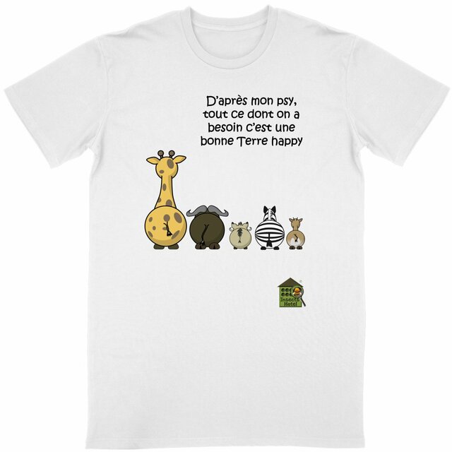 Image front T-shirt Classique - femme ou homme - "Terre happy"