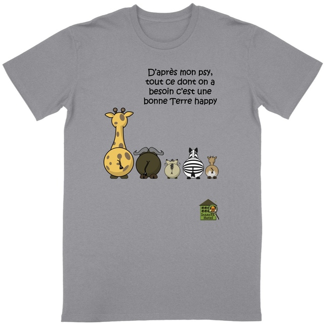 Image back T-shirt Classique - femme ou homme - "Terre happy"