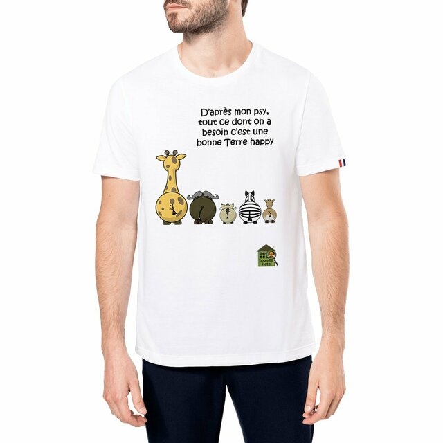 Image front T-shirt - homme - Made in France - "Terre happy"