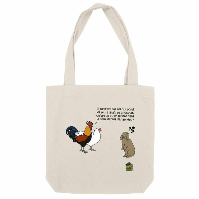 Image front Totebag épais - "Œufs de Pâques" (lapin)