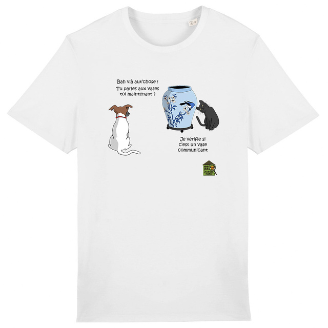 Image back T-shirt épais (clair) - femme ou homme - "Vase communicant"