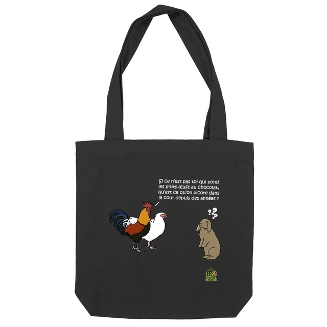 Image front Totebag épais - "Œufs de Pâques" (lapin)
