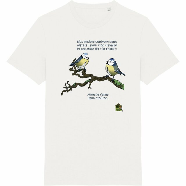 Image back  T-shirt - femme ou homme - "Je t'aime" (pastels)