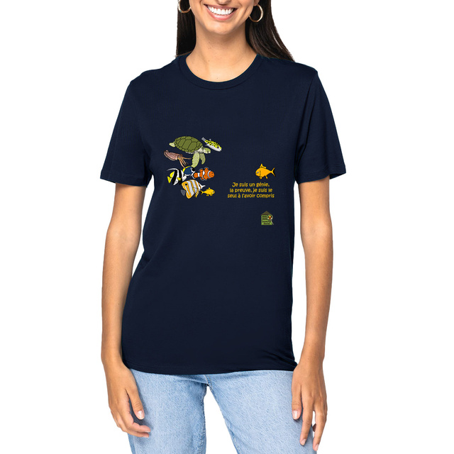 Image front T-shirt - femme ou homme - "Génie"