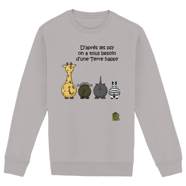 Image back Sweat épais - femme ou homme - "Terre happy"