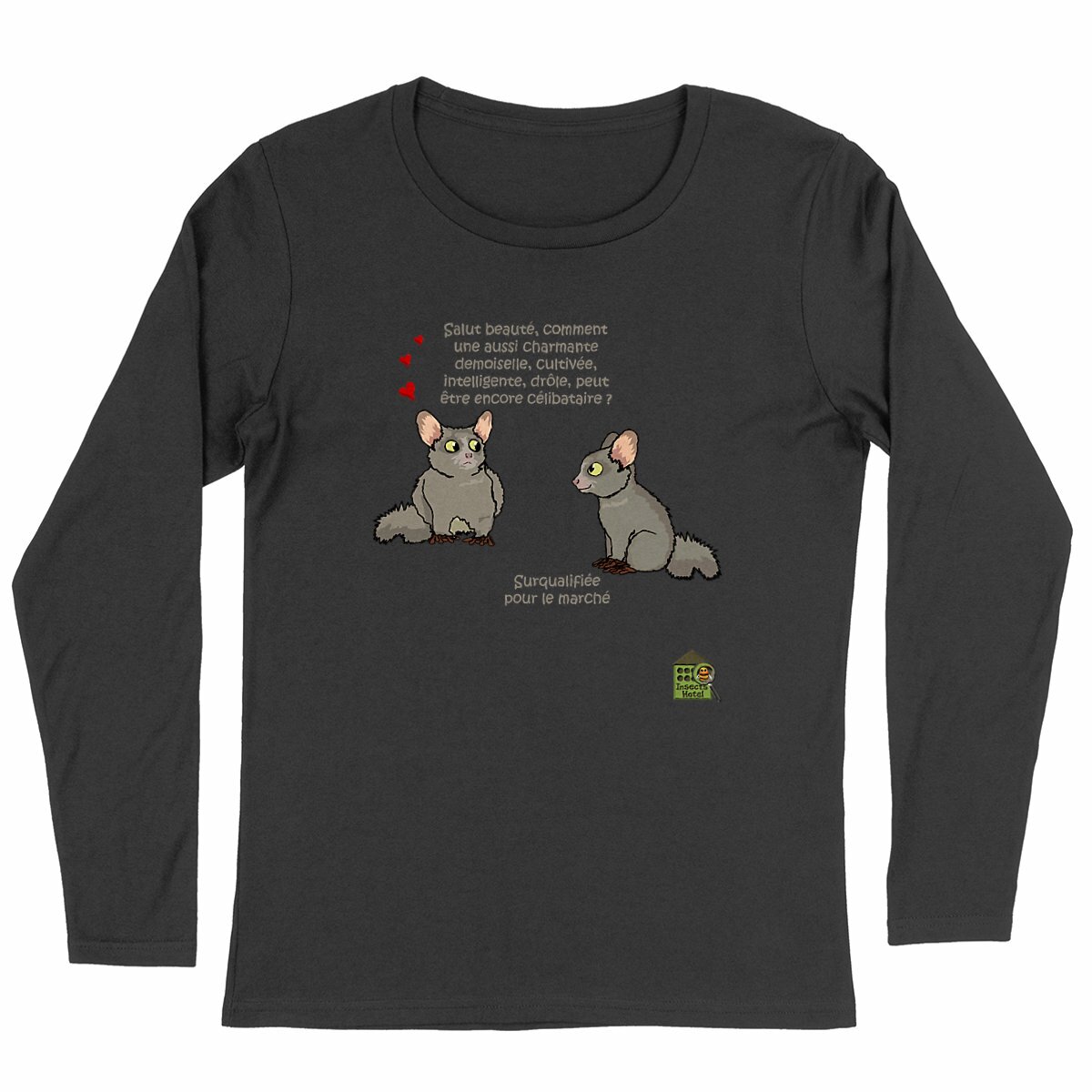 Image back T-shirt manches longues - Femme - "Surqualifiée"