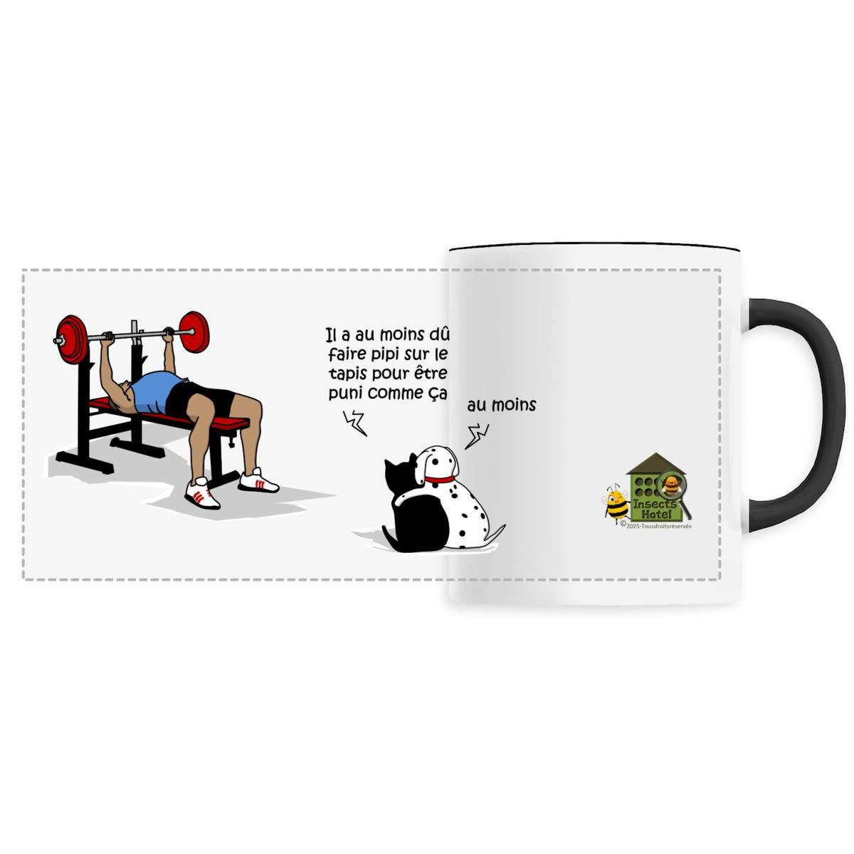 Image back Mug céramique personnalisable - "Chien et chat de sportif"