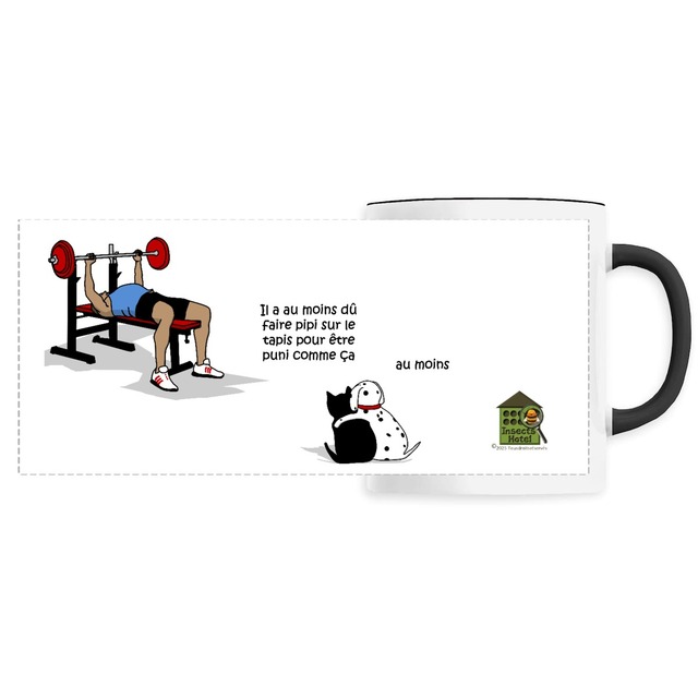 Image back Mug céramique - "Chien et chat de sportif"