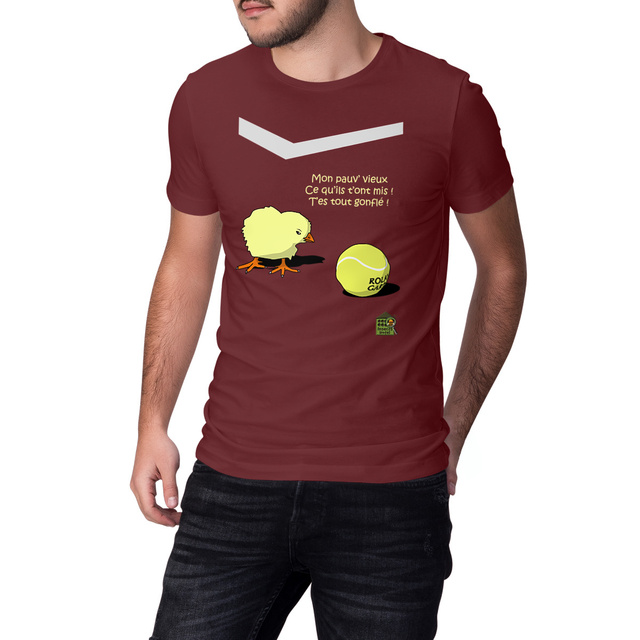 Image front T-shirt épais - Homme ou femme - Poussin tennis
