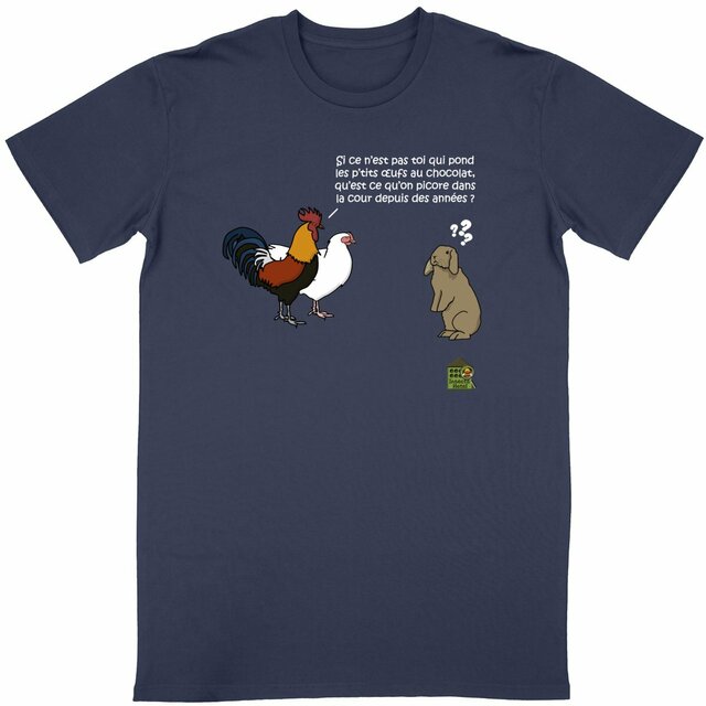 Image back T-shirt - femme ou homme - "Œufs de Pâques" (lapin)