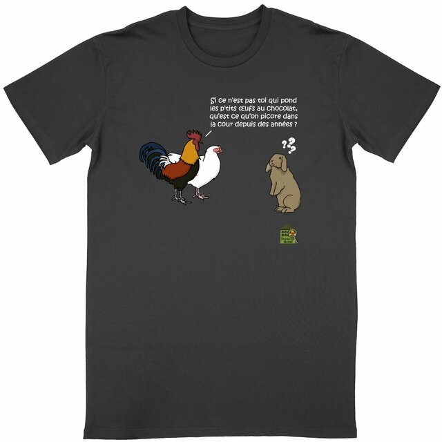 Image front T-shirt - femme ou homme - "Œufs de Pâques" (lapin)