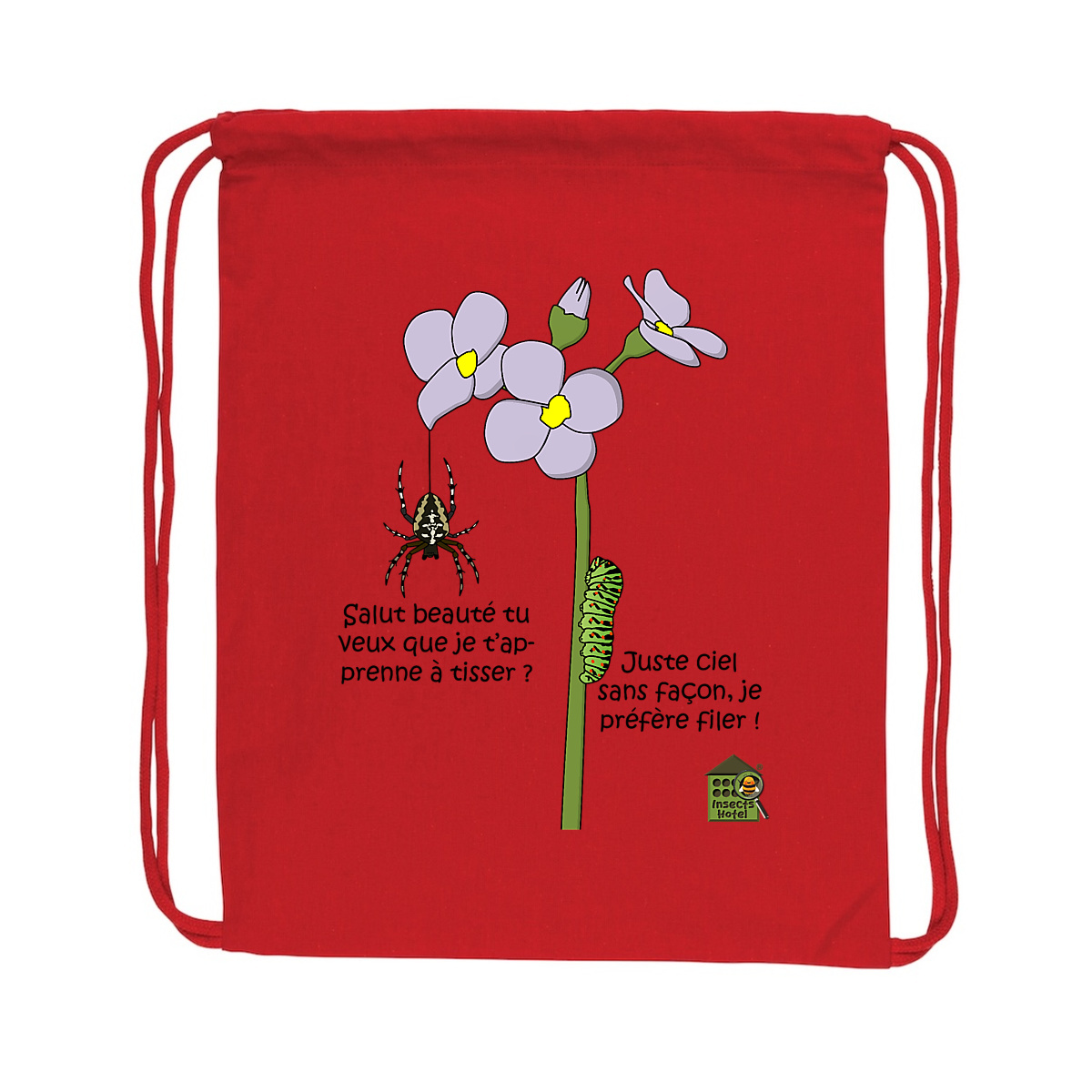 Image back Sac à dos à cordelettes - "Tisseuse ou fileuse ?"