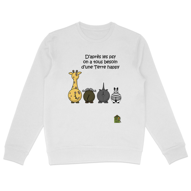 Image front Sweat léger - femme ou homme - "Terre happy"