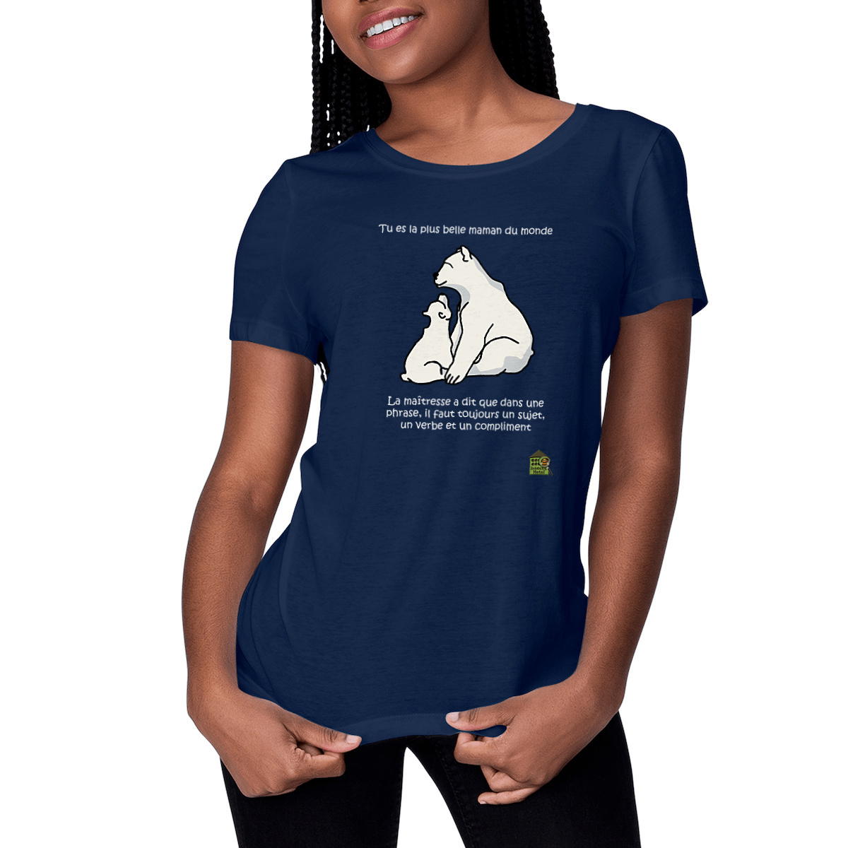 Image front T-shirt épais - femme - "Compliment" - (version foncée)