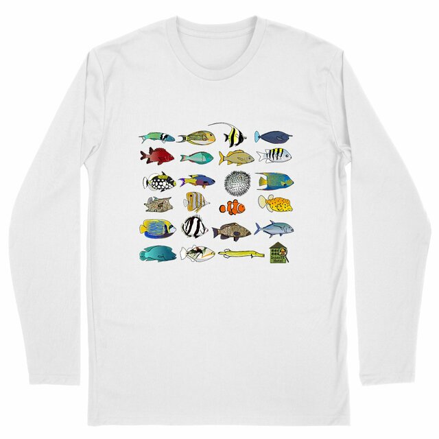 Image back T-shirt Homme classique manches longues - homme - "Actinoptérygiens récifs coraliens" 