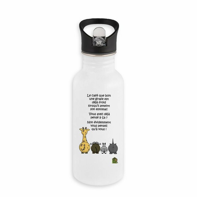 Image back Bouteille en inox - "Girafe et son café"