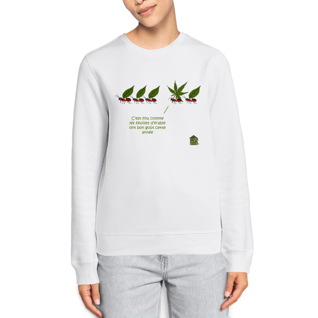 Image front Sweat-shirt léger - femme ou homme - "Feuille d'érable"