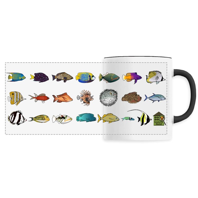 Image back Mug céramique personnalisable - "Actinoptérygiens récifs coralliens"
