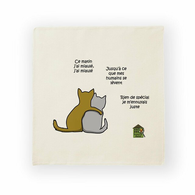 Image back Housse de coussin 100% coton (40 X 40 cm) - "Cat spirit"