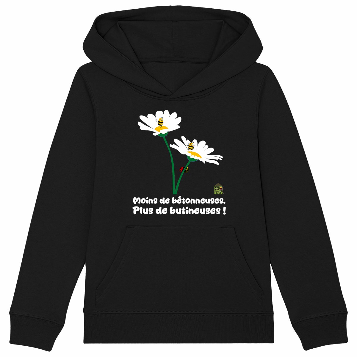 Image back Sweat à capuche épais & chaud - enfant - "Butineuses"