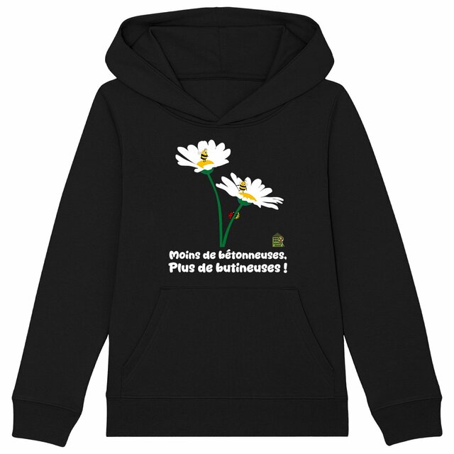 Image back Sweat à capuche épais & chaud - enfant - "Butineuses"