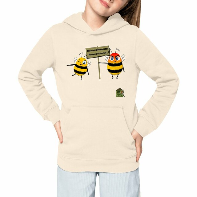 Image front Sweat à capuche épais - enfant - "Butineuses"