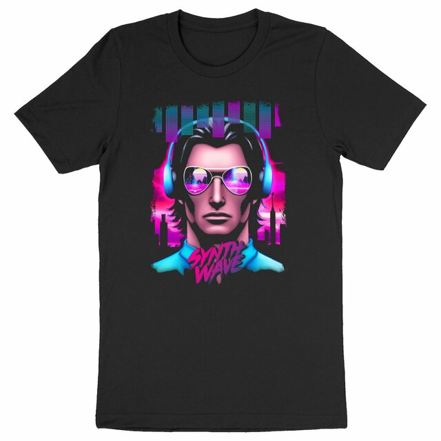 Image back SYNTH WAVE - Heavyweight Unisex t-shirt Premium Plus