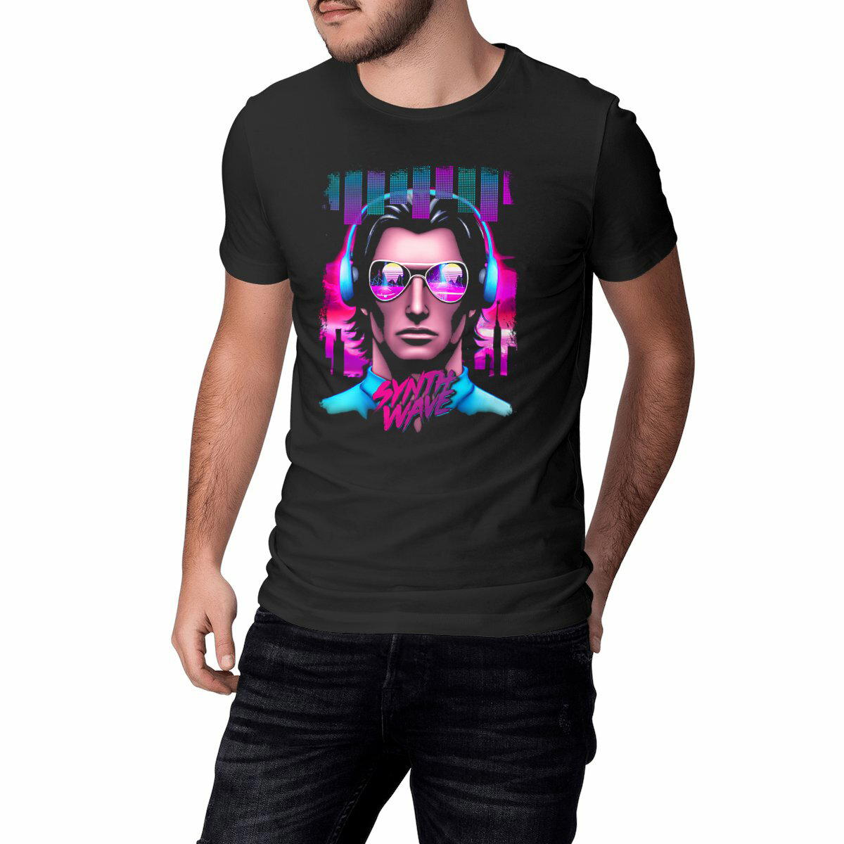 Image front SYNTH WAVE - Heavyweight Unisex t-shirt Premium Plus