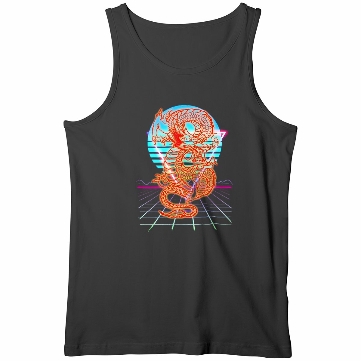 Image front NEON DRAGON - Men's tank top Premium Plus