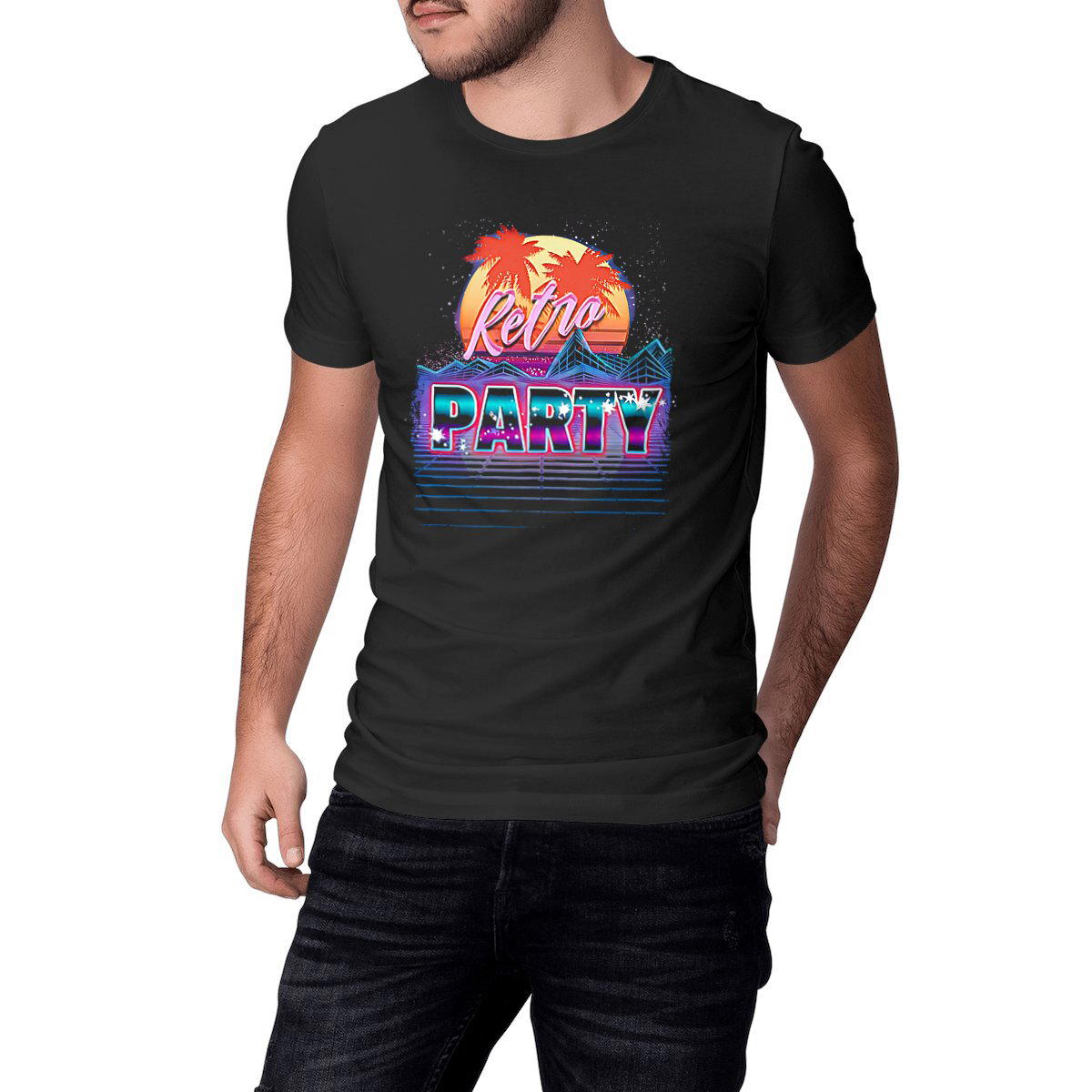 Image front retro PARTY - Heavyweight Unisex t-shirt Premium Plus