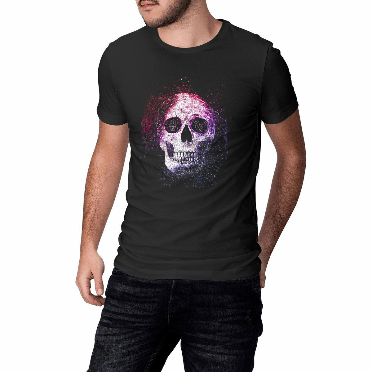 Image front SKULL GRUNGE - Heavyweight Unisex t-shirt Premium Plus