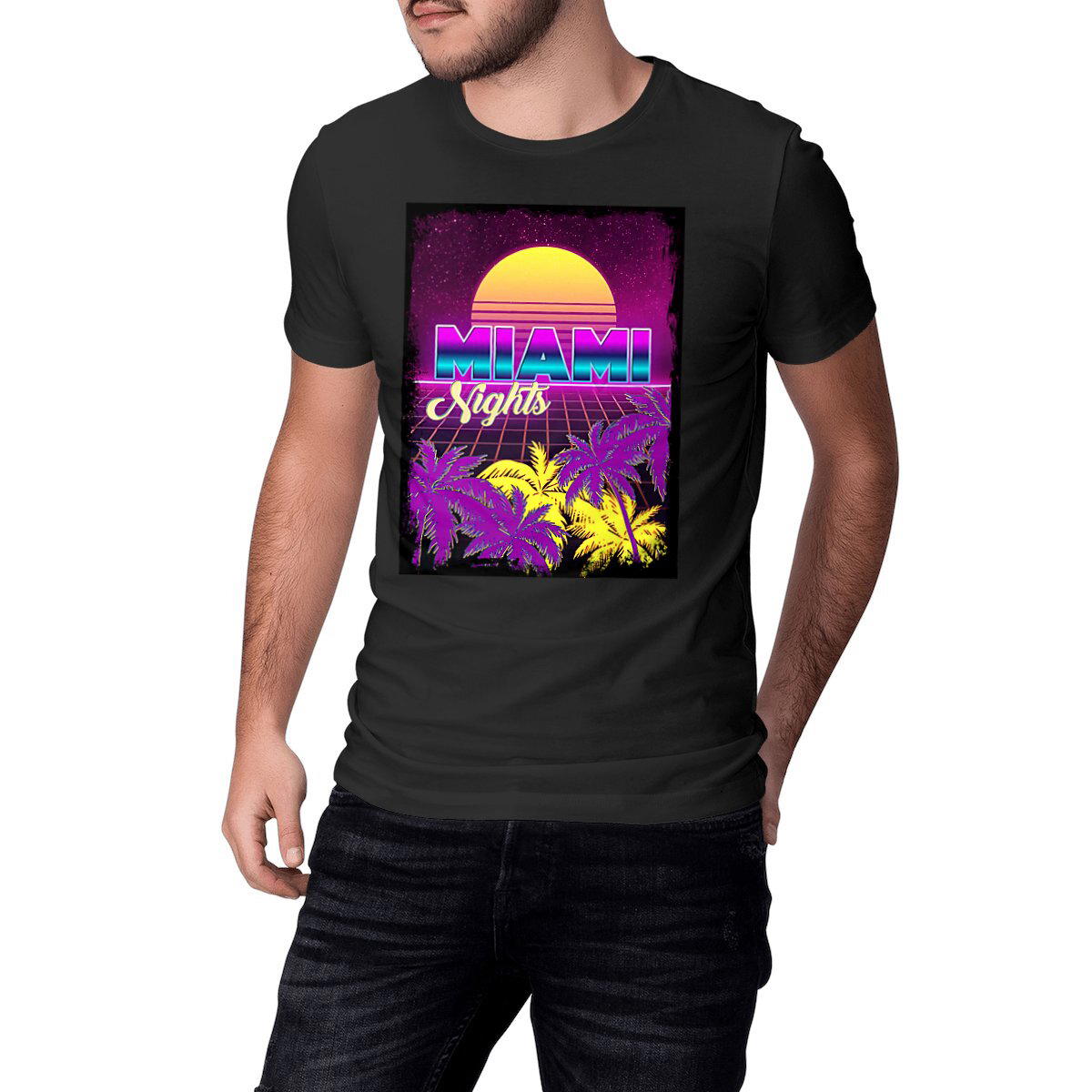 Image front MIAMI NIGHTS - Heavyweight Unisex t-shirt Premium Plus