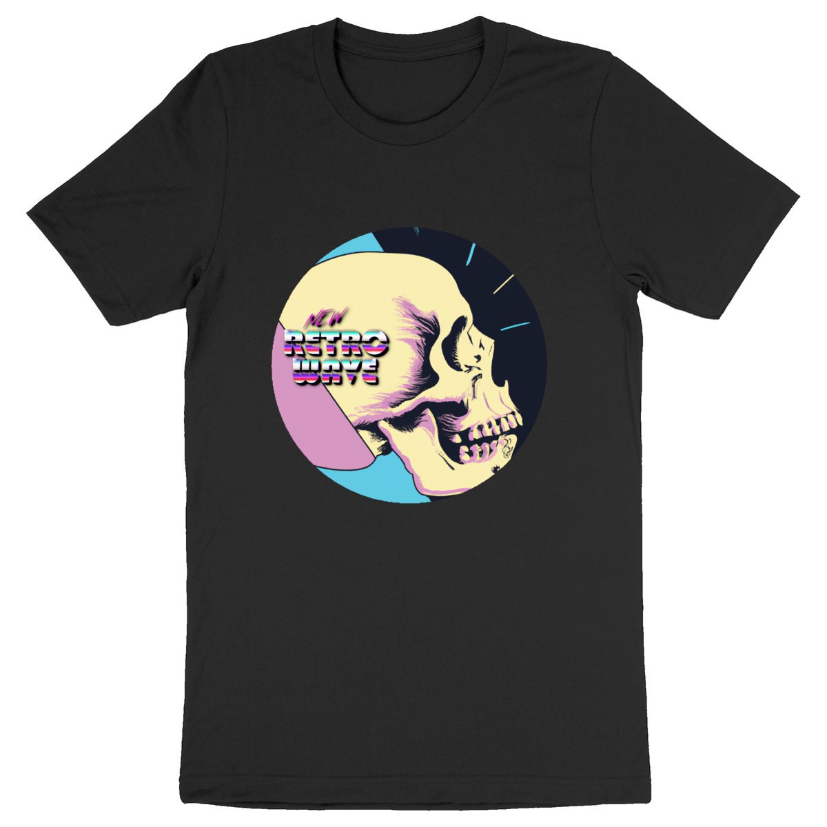 Image back SKULL New Retrowave - Heavyweight Unisex t-shirt Premium Plus