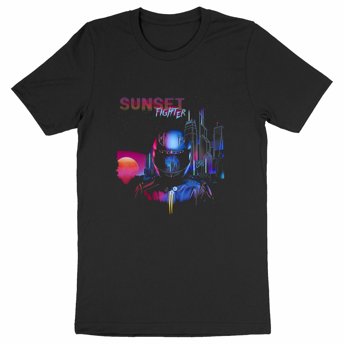 Image back SUNSET FIGHTER - Heavyweight Unisex t-shirt Premium Plus