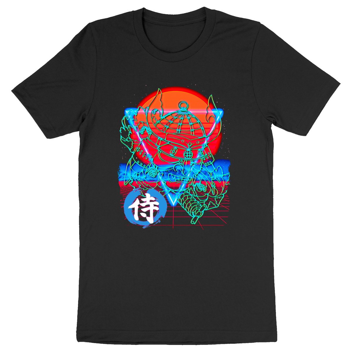 Image back ELECTRIC SAMURAI blue - Heavyweight Unisex t-shirt Premium Plus
