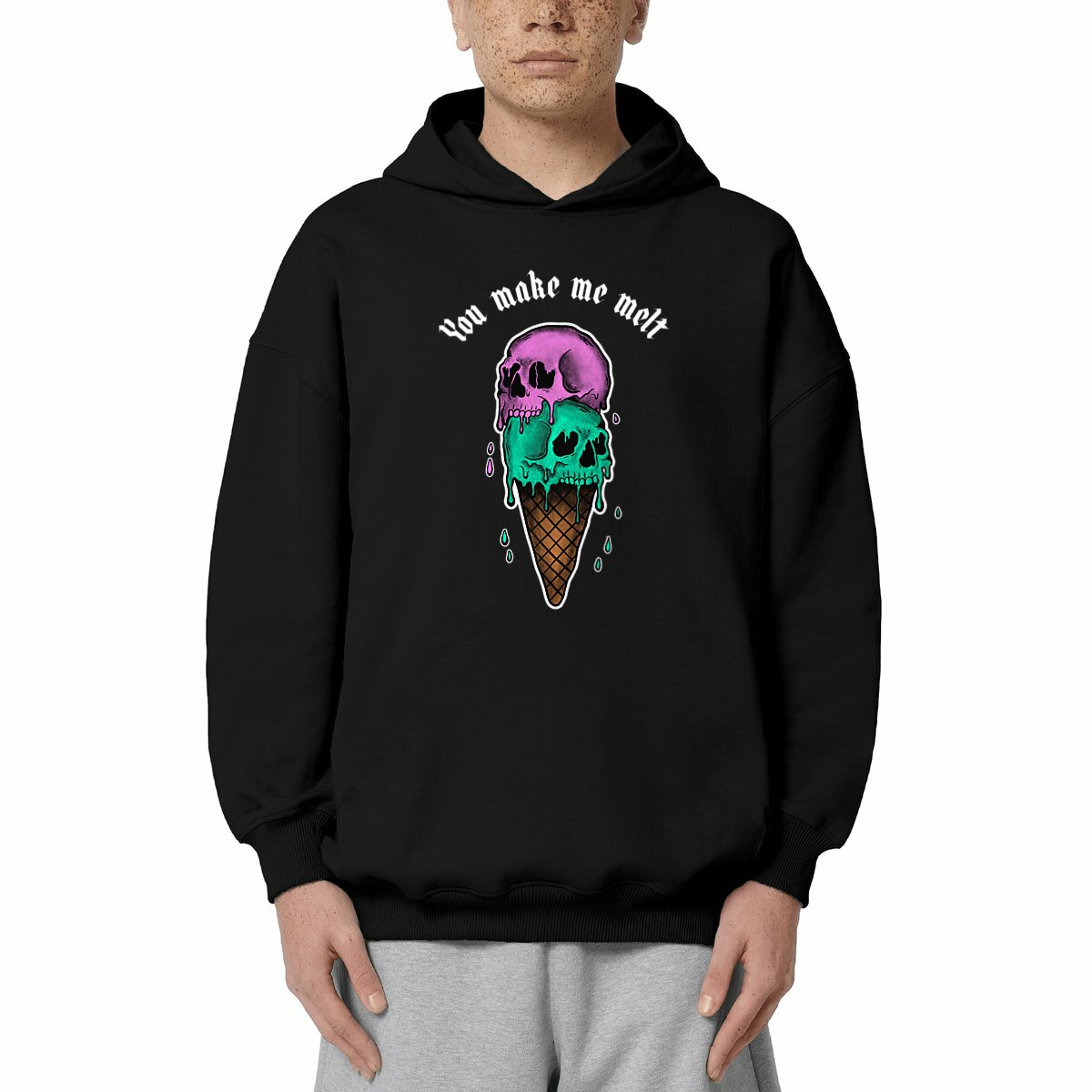 You make me melt - Front Hit Unisex Oversized Hoodie