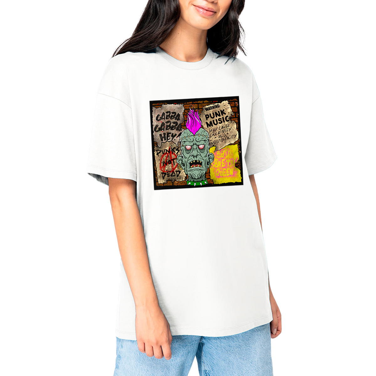 Frankenpunk - Front Hit Unisex Oversized Tee