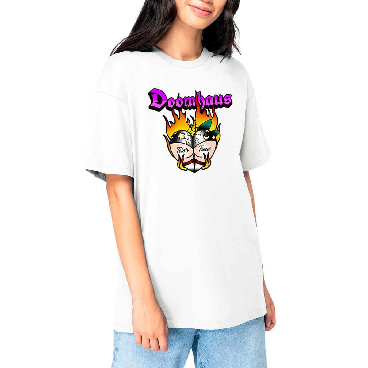 Trick or Treat - Front Hit Unisex Oversized Tee