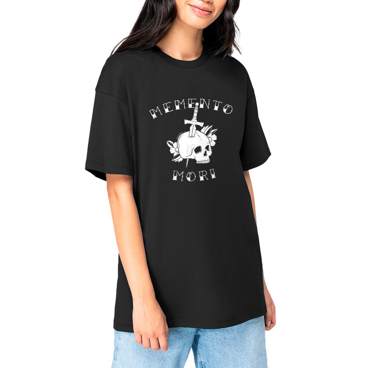 Memento Mori - Front Hit Unisex Oversized Tee