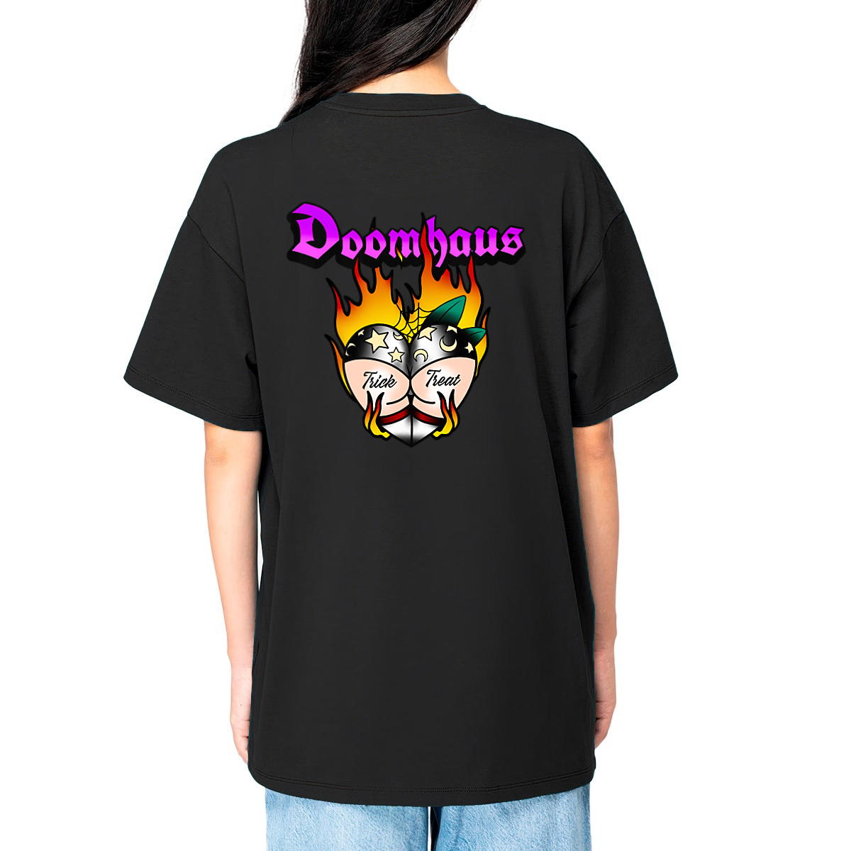 Trick or Treat - Front + Back Hit Unisex Oversized Tee