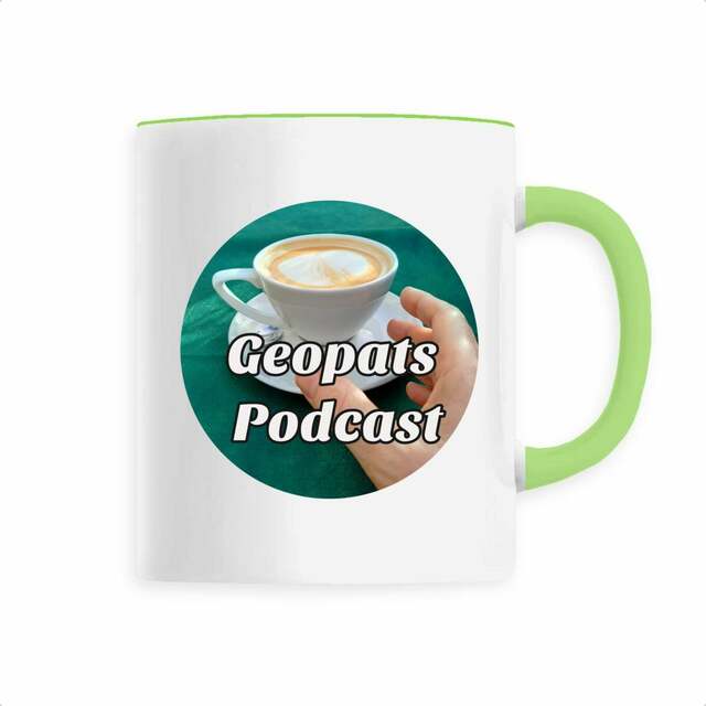 mug with green handle - Image
