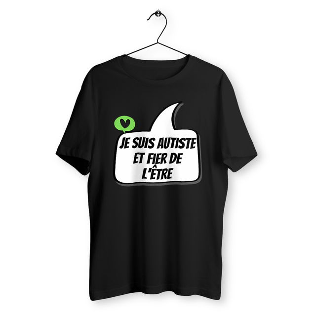 Image back T-shirt unisexe Autiste et fier - petit cœur vert