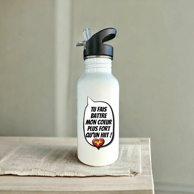 Image front Gourde inox avec paille Fitlover